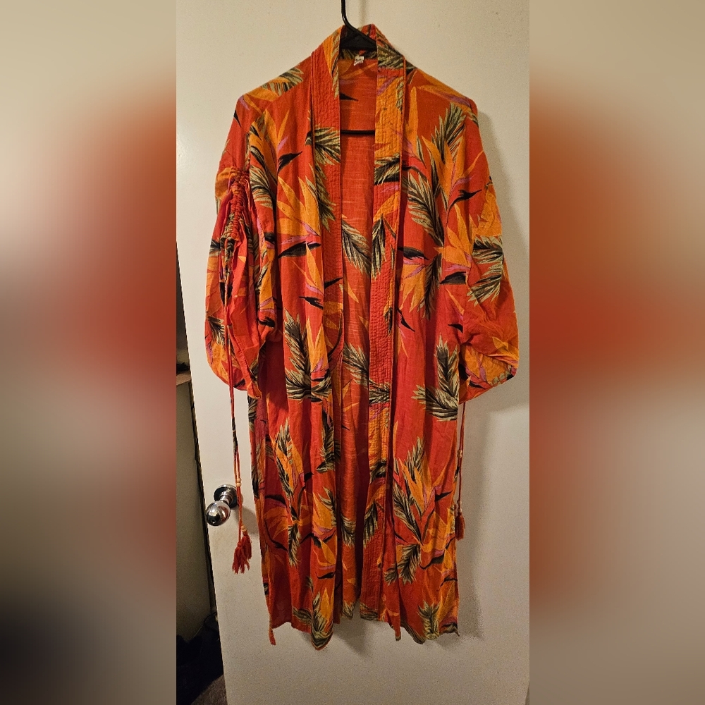 EUC! Intimately Free People - Read My Palm Kimono in Terracotta - Size M